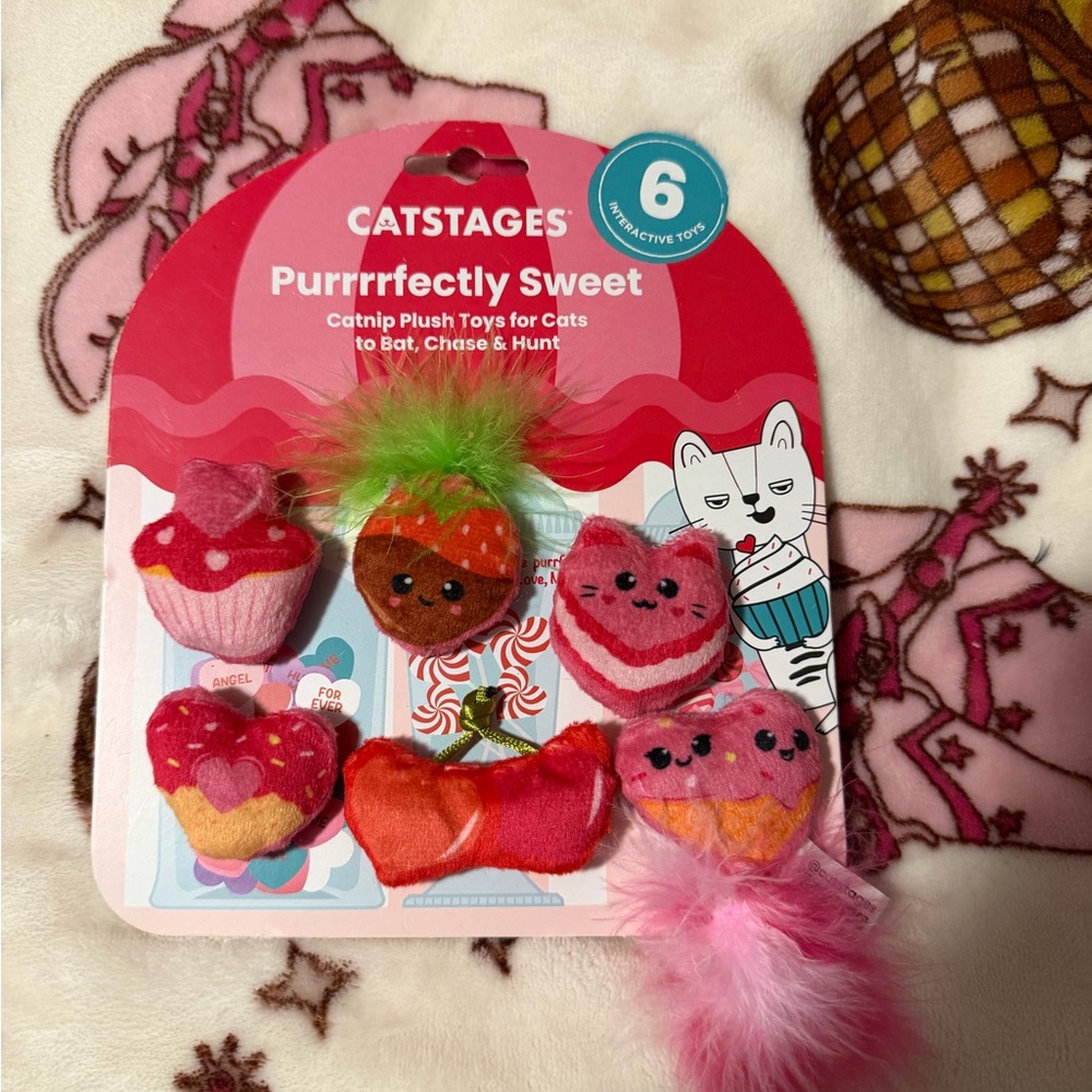 Purrrfectly Sweet Catnip Plush Toys - Pink and Green
